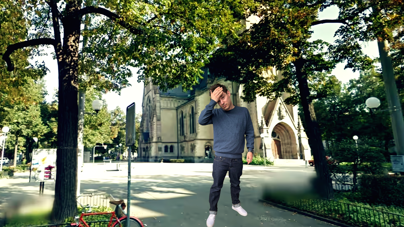 Bene vor dem Matthäuskirchplatz